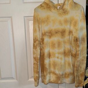 Tie-Dye Yellow Hoodie Sweatshirt